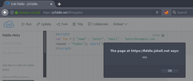 XSS Screenshot